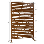 Metal Privacy Screen Room Divider with Durable Construction - Black, White, Dark Brown