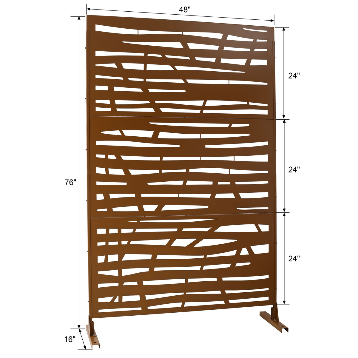 Metal Privacy Screen Room Divider with Durable Construction - Black, White, Dark Brown