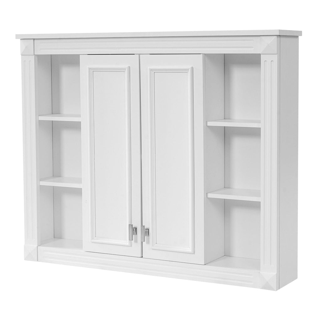 Wall-Mounted Medicine Cabinet with Adjustable Shelf - Soft-Closing Hinges - White