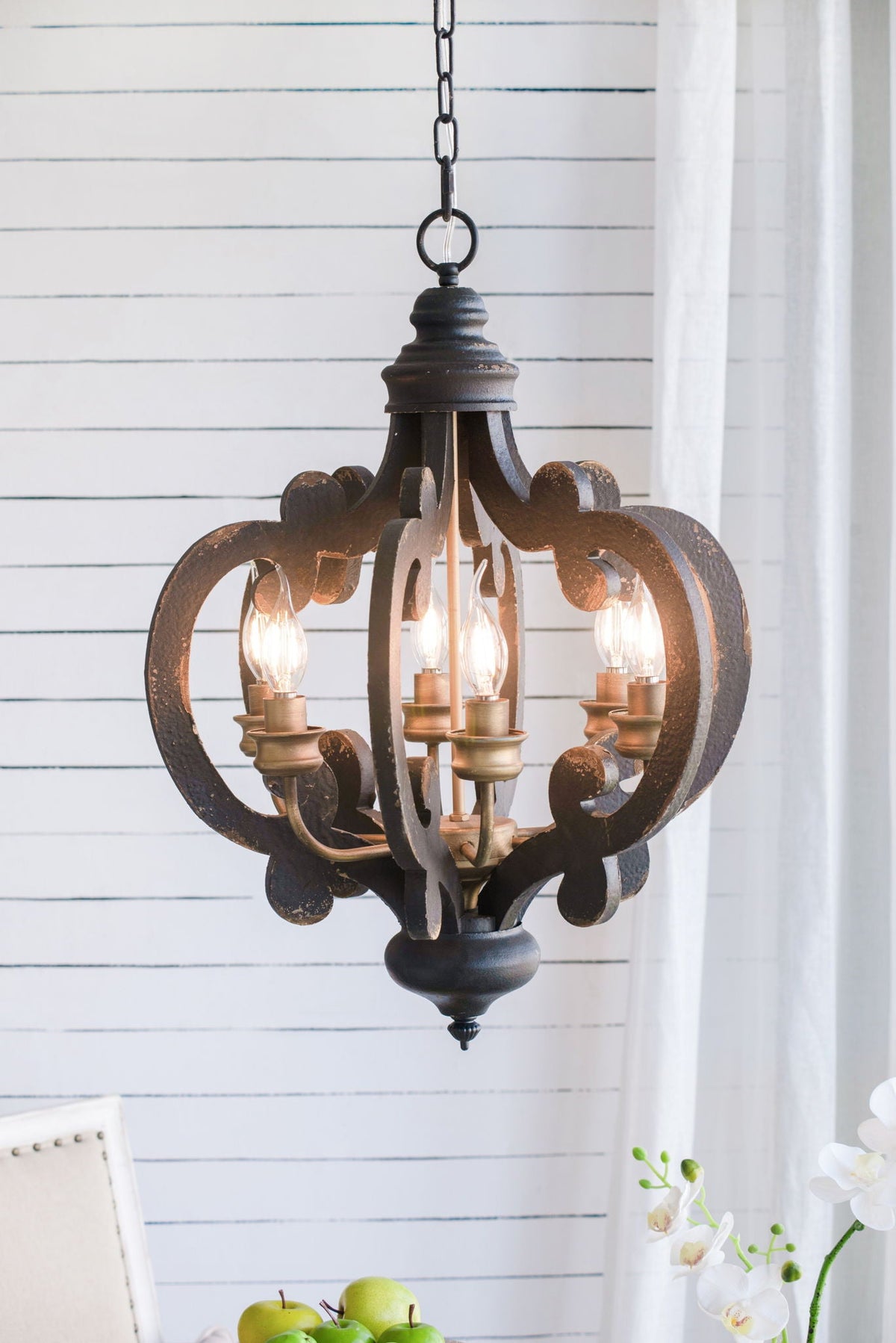 Farmhouse Chandelier with Adjustable Chain - Multiple Colors
