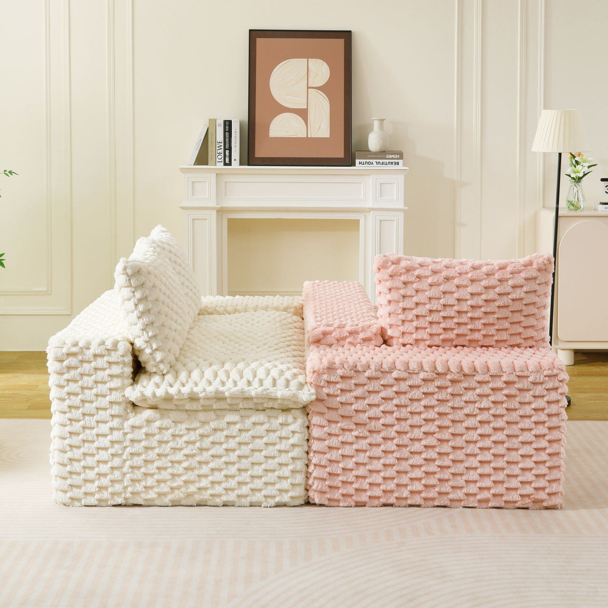Multifunctional Stationary Sofa with Adjustable Layout - Choice of Color