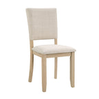 Modern 5-Piece Wooden Dining Table Set with Upholstered Chairs - Light Oak