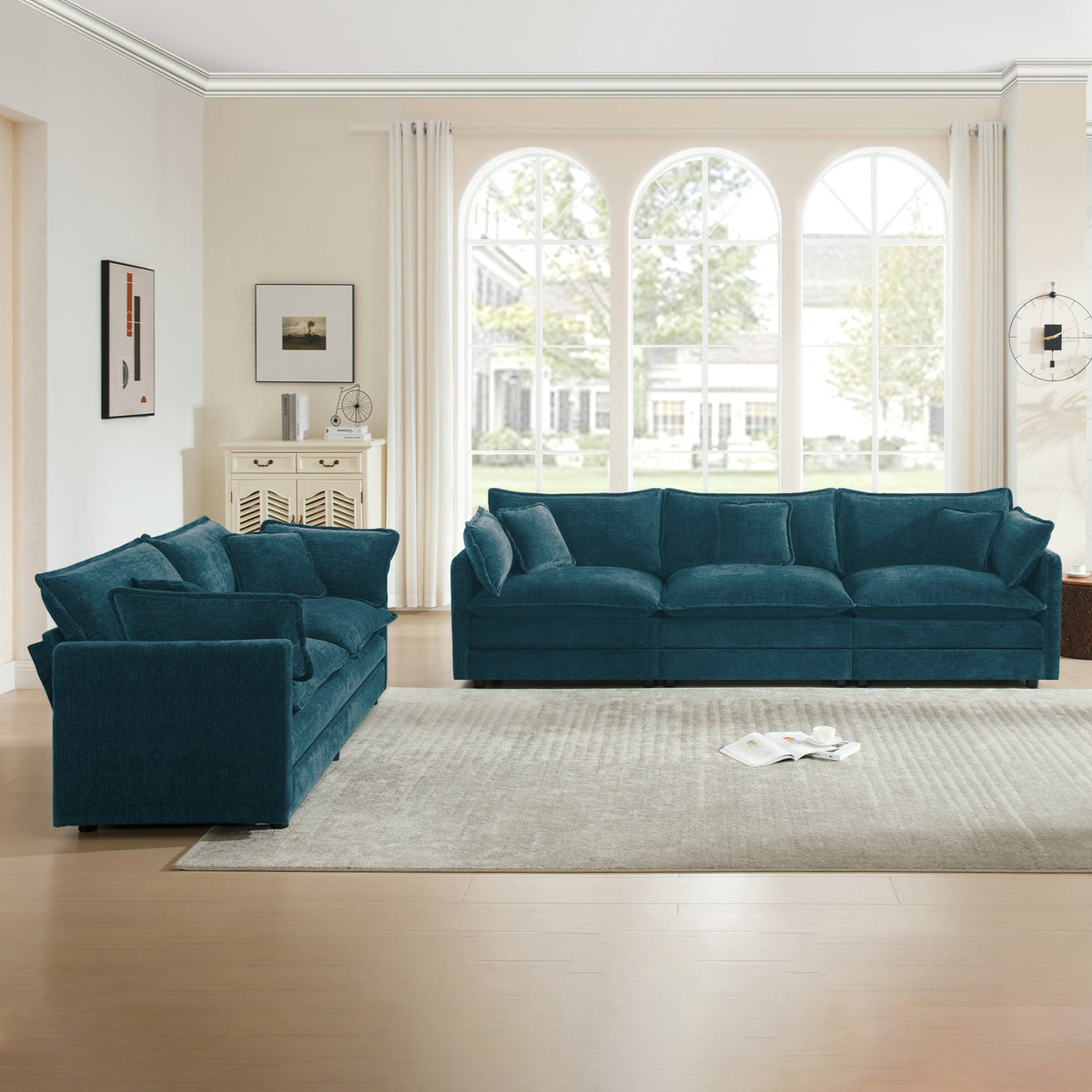 Chenille Sofa Set of 2 & 3 Seater Couches with Premium Comfort - Chenille