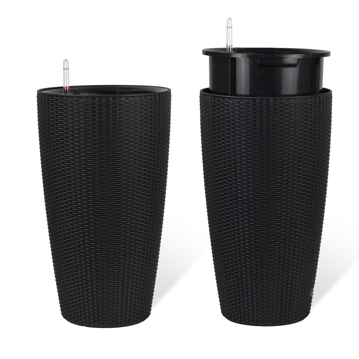 Tall Planters Set with Auto Watering and Water Level Monitor - Polypropylene