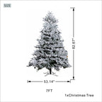 7 Ft Snow-Flocked PE/PVC Hybrid Christmas Tree