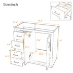 Retro Style Bathroom Vanity with Soft Closing Doors - Multiple Colors