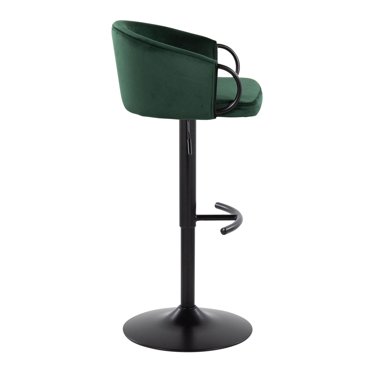 Adjustable Swivel Barstool Set with Rounded T Footrest - Multiple Colors