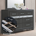 Naima Versatile Storage Dresser with Felt-Lined Jewelry Drawer – White or Black