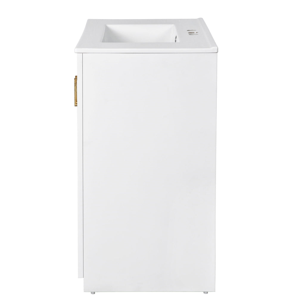 Ceramic Sink Vanity Combo with 3 Drawers and Soft Closing Doors - 30"