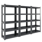 Heavy Duty Metal Garage Shelving Unit with Adjustable Shelves - Black