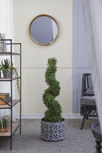 Artificial Spiral Boxwood Tree with Spiral Design - Green Leaves