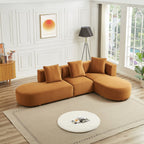 Light Brown Sectional Sofa with Plush Cloud Comfort - Left or Right Facing
