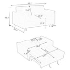 Convertible Velvet Sofa Bed with Storage Pockets - Multiple Colors