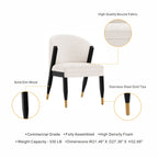 Ola Dining Chair with Solid Elm Wood Frame and High-Density Foam - Beige, Gray, or Dark Gray