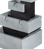 Decorative 4 Tier Block Fountain with Light