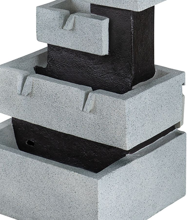 Decorative 4 Tier Block Fountain with Light