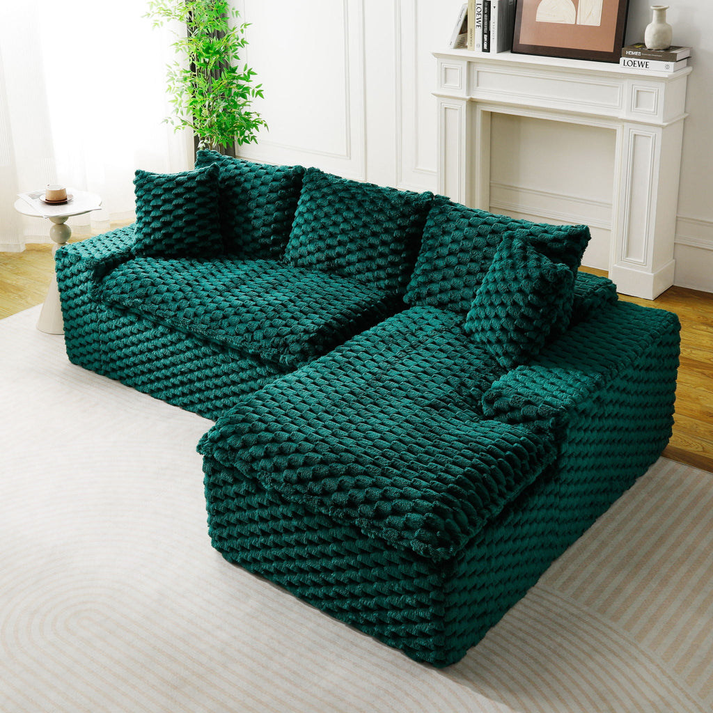 Convertible Modular Sectional Sofa with Twin Seat and Chaise - Multiple Colors