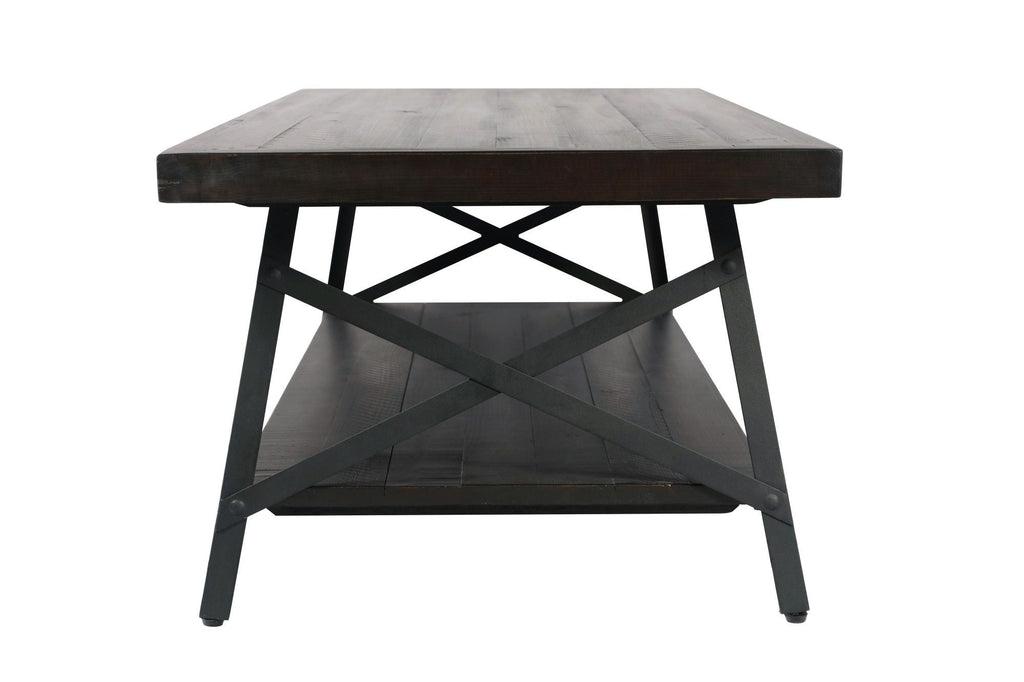 Modern Rustic Style Coffee Table with Spacious Top - Light or Dark Brown