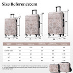 PC+ABS Hardside Luggage Set with Digital Lock - Pink Flower Print