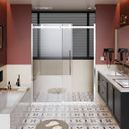 Frameless Shower Door Single Sliding with Adjustable Zinc Roller Rail - Chrome