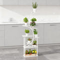White S-Shaped Plant Stand with 8 Tiers - White