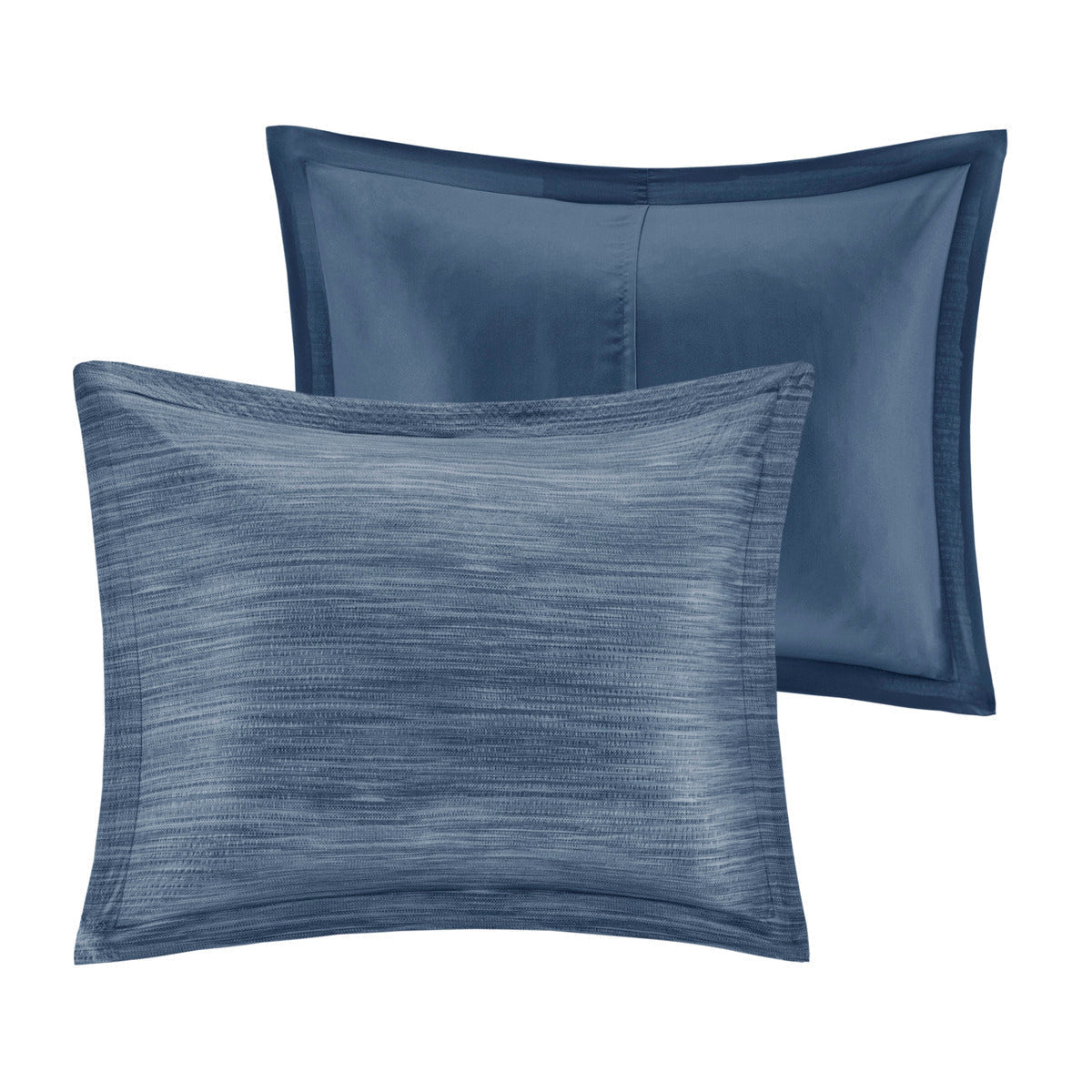 Navy Seersucker Comforter Set with Hypoallergenic Filling - King
