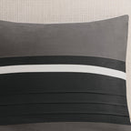 7 Piece Faux Suede Comforter Set - Black - King