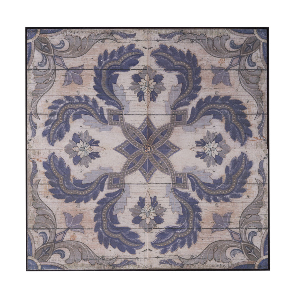 Large Multicolor Square Wall Decor Panel with Refined Pattern - 48"