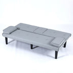 Foldable Sofa Bed with Cup Holder and Solid Wood Frame - Multiple Colors
