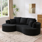 106 in. Cloud Curved Sectional Sofa with Chaise Lounge - Boucle Fabric