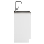 Laundry Cabinet with Stainless Steel Sink and Faucet - White