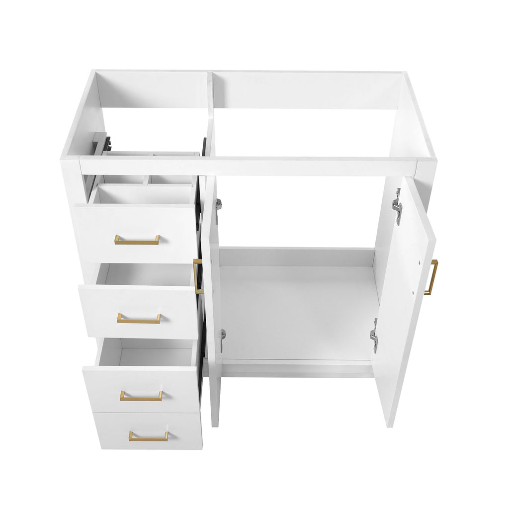 Retro Style Bathroom Vanity with Soft Closing Doors - Multiple Colors
