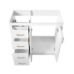 Retro Style Bathroom Vanity with Soft Closing Doors - Multiple Colors