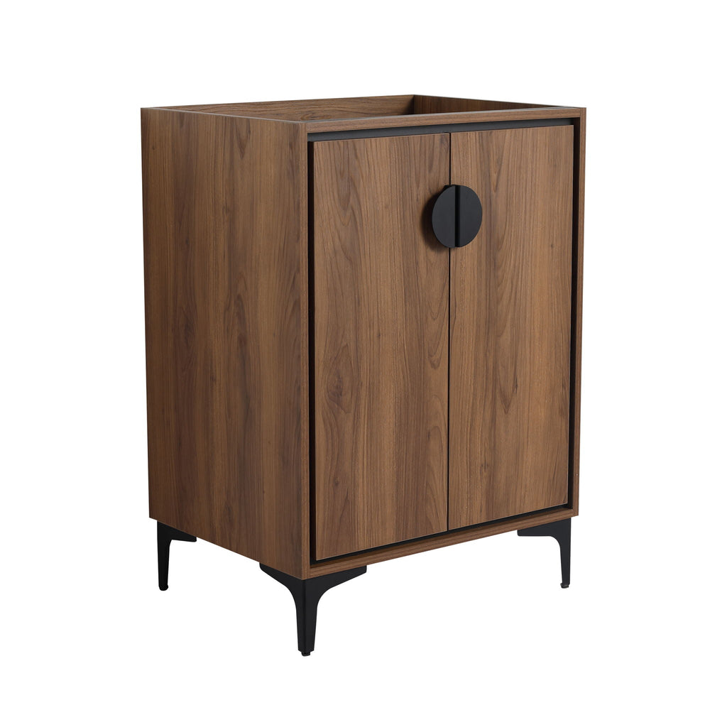 Modern Bathroom Vanity Cabinet with Soft Closing Doors - Dark Brown
