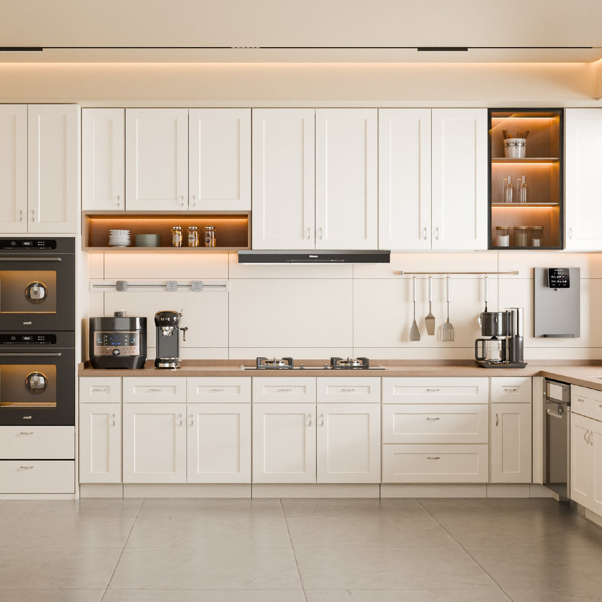 White Shaker Solid Wood Wall Cabinet with Soft-Close Doors - White