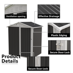 Metal Outdoor Storage Shed with Hinge Door - Grey