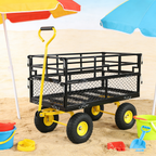 Outdoor Wagon Cart with Metal Frame - Green