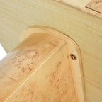 Oval Computer Desk with Single Drawer - Burl Wood Veneer, Light or Dark Brown