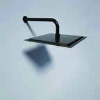 16" Shower Arm with Flange - Stainless Steel, Rust Resistant Design - Matte Black
