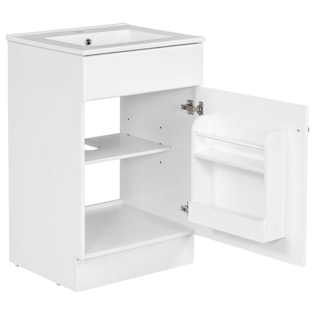 Bathroom Vanity with Sink and Adjustable Shelf - Multiple Colors