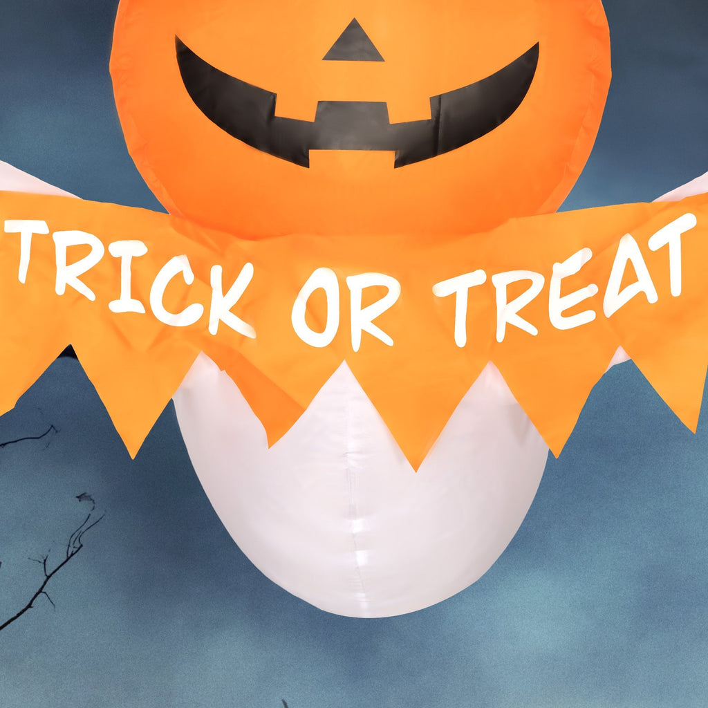 Inflatable Halloween Ghost Window Sticker with LED Lights - White