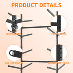 Freestanding Kayak Storage Rack with Lockable Wheels - Black