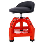 Pneumatic 360 Degree Swivel Creeper Stool with Adjustable Height - Red, Yellow, Green, Dark Gray