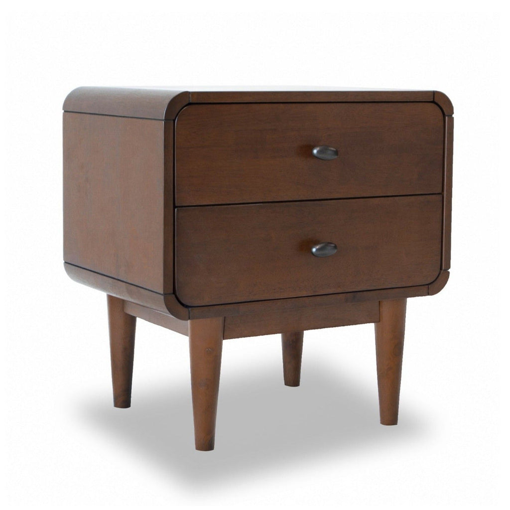 Alexa Night Stand with Solid Wood Construction - Brown