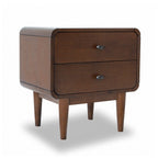 Alexa Night Stand with Solid Wood Construction - Brown