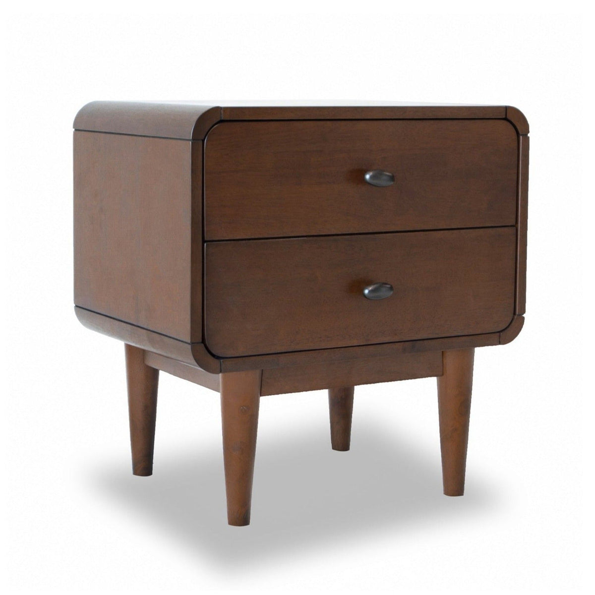 Alexa Night Stand with Solid Wood Construction - Brown