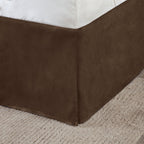 Brown Faux Suede Comforter Set with Hypoallergenic Filling – Queen, 7 Piece