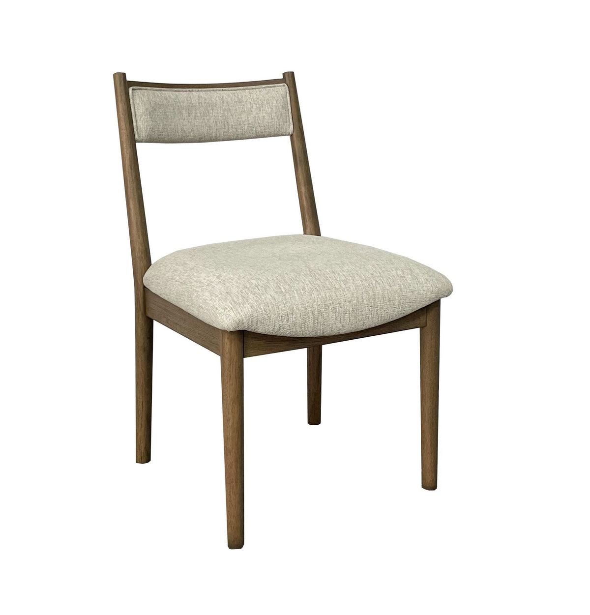 Light Brown Dining Chairs with Solid Wood Frame and Upholstered Seat - Set of 2