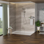 Dual Shower Head System with Rain Shower and Adjustable Slide Bar - Multiple Colors
