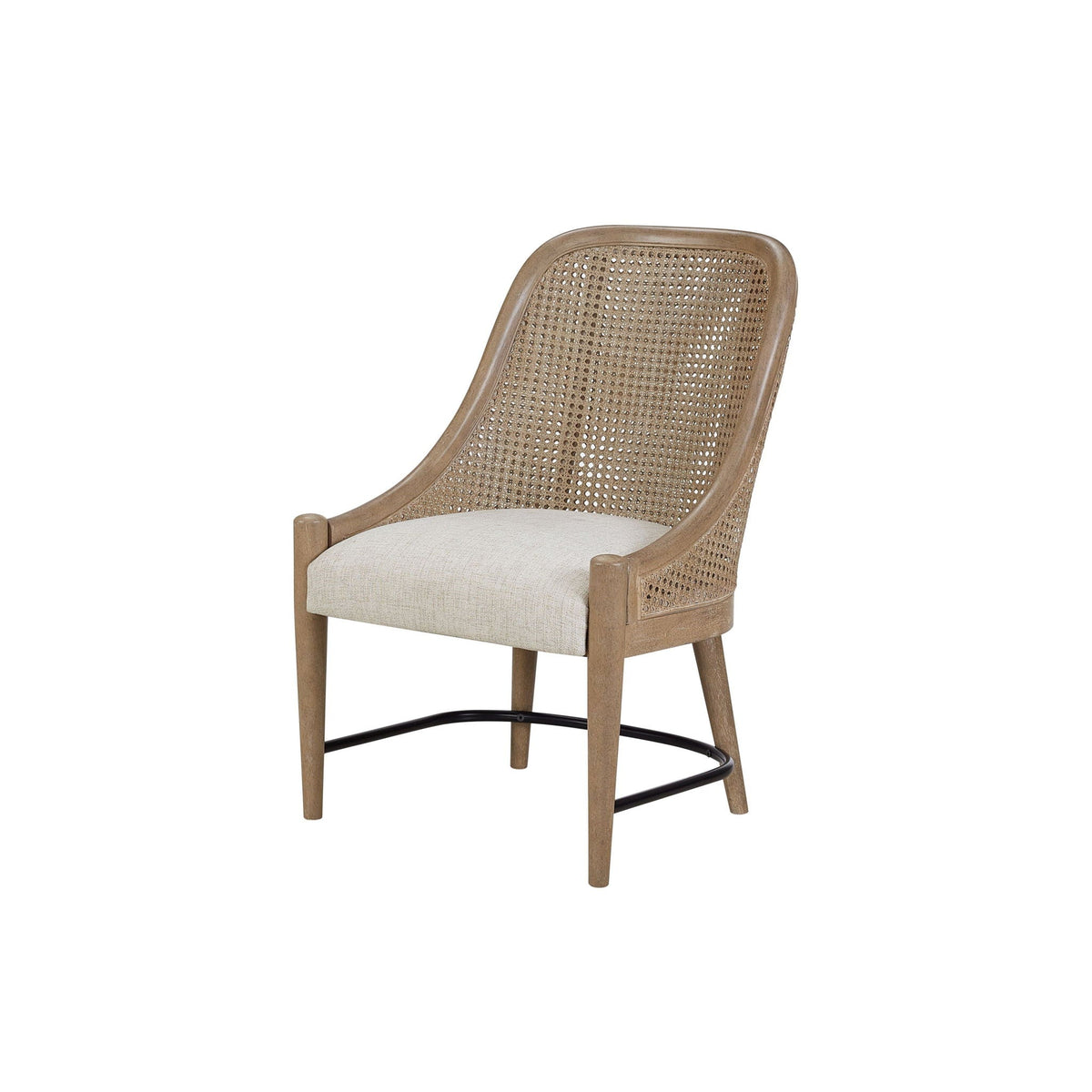 Cane Back Dining Chairs with Solid Wood Frame - Sand (Set of 2)